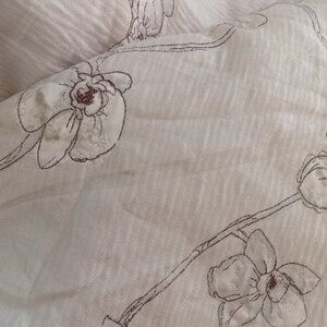 RARE MICHAEL ARAM ORCHID FLOWER EMBROIDERY KING DUVET COVER NWOT